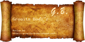 Grosits Boáz névjegykártya